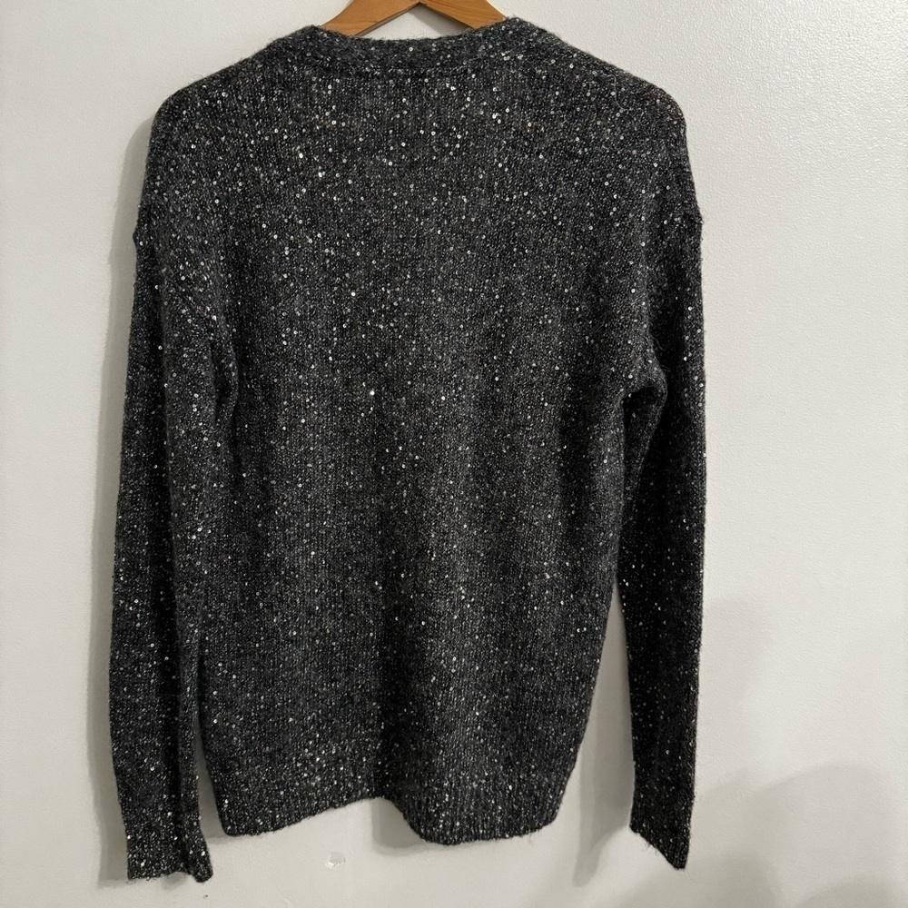Like New ATM Gray Sequin Alpaca Button up Cardigan XS - Picture 4 of 12